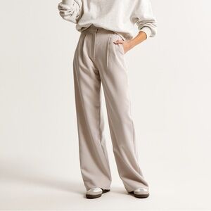 NWT Abercrombie & Fitch Sloane Beige Wide-Leg Trousers